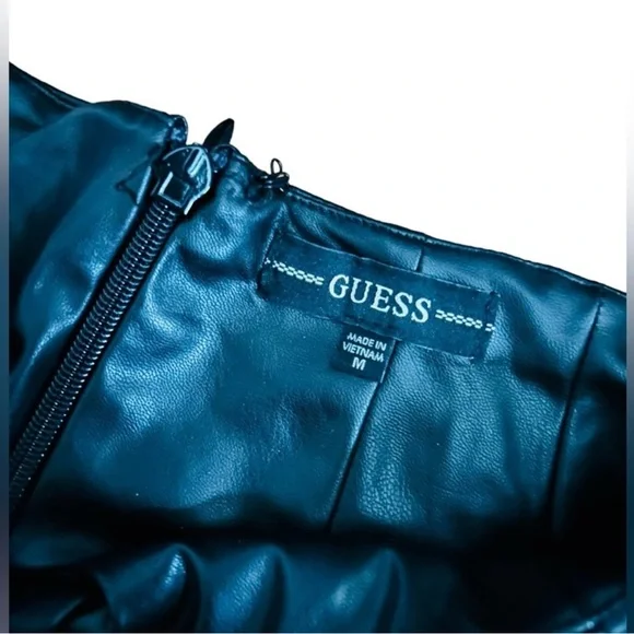 GUESS faux leather pants faux leather leggings zip up back | high waist - Picture 5 of 7